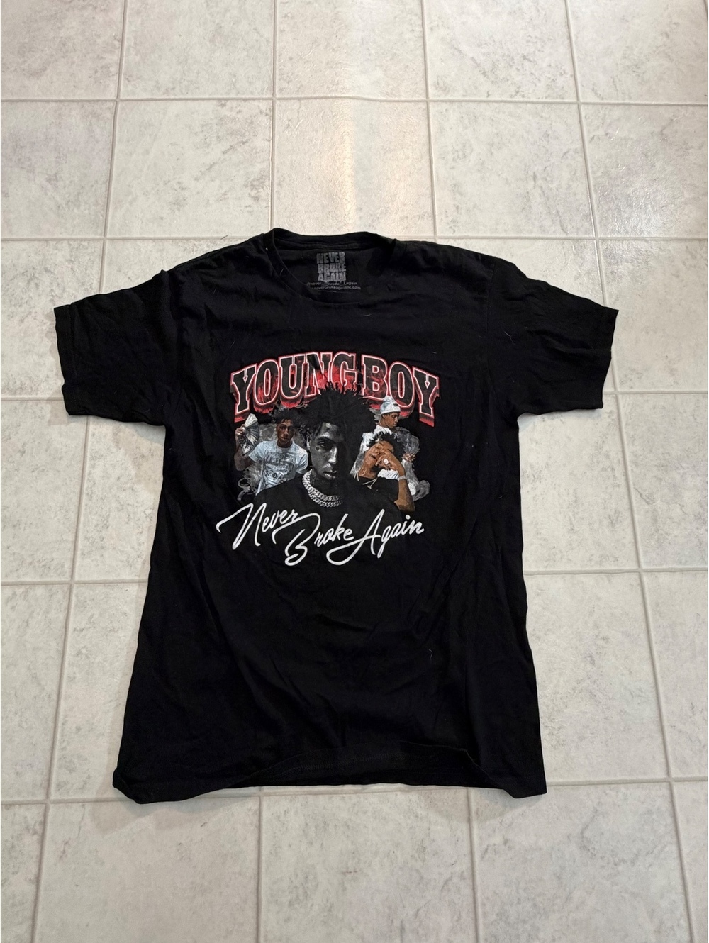 Never Broke Again YoungBoy black graphic T-shirt